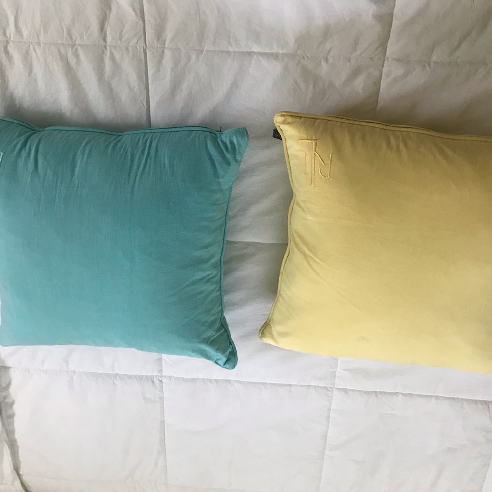 Ralph Lauren Blue and Yellow Throw Pillows 2 PCS